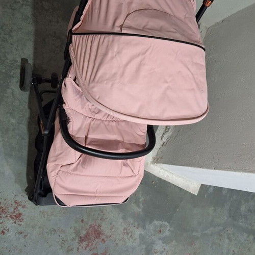Bebe Stars City baby stroller like new, powder pink with footmuff