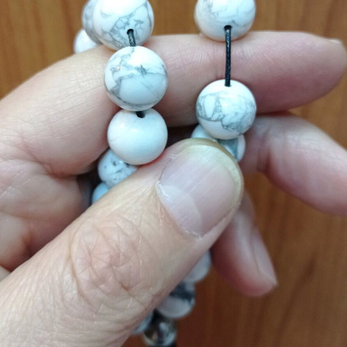 Howlite Rosary new, 33 beads, 12 mm