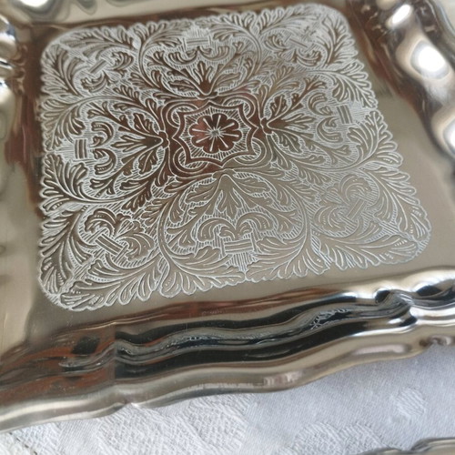 Set of 6 Square Rostfrei 18/C Serving Plates like new