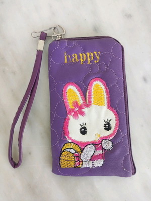 Mobile phone case or wallet purple with rabbit design new