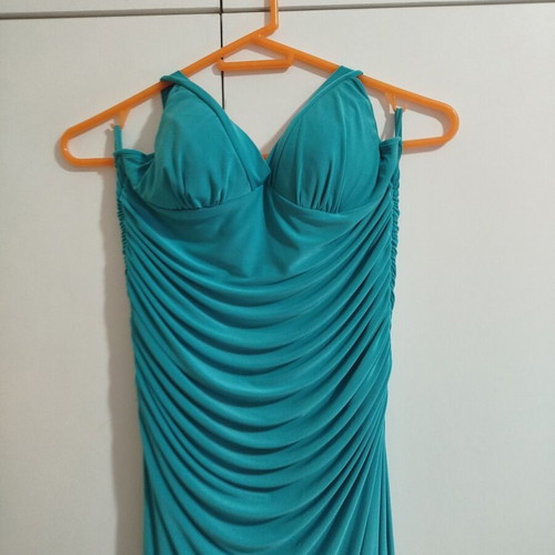 Long dress used, formal mermaid style with back tie