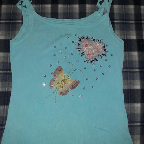 Box skirts and tops size small like new, black and colorful