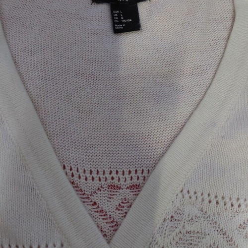 Knitted ancora wrap blouse with cords white size L like new