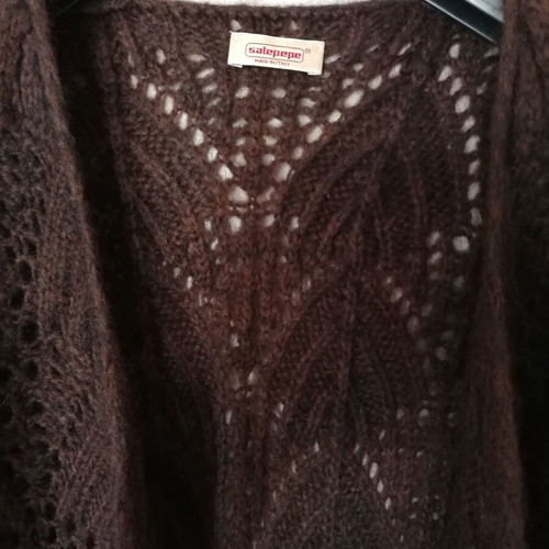 Salepepe mohair cardigan new brown size M/L with special trim