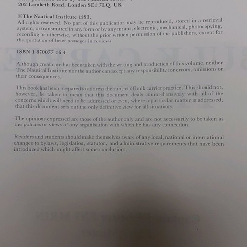 Bulk Carrier Practice book used with cover damage