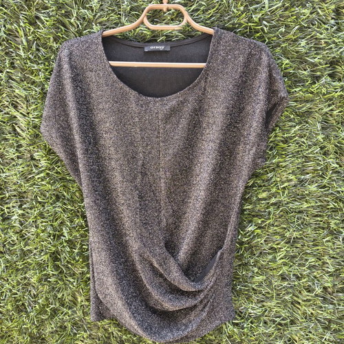 Elegant women's lame top size S like new, black