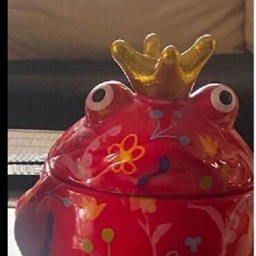 Decorative frog biscuit jar new