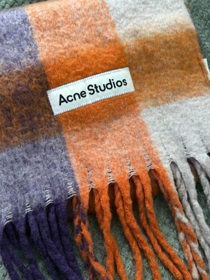 Large soft multicolor Acne Studios scarf like new, orange