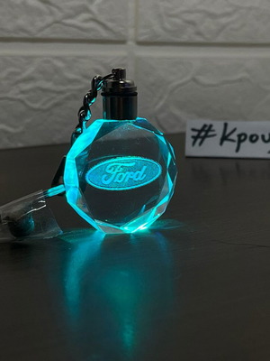 Ford Car Keychain with 7-Color LED Light new