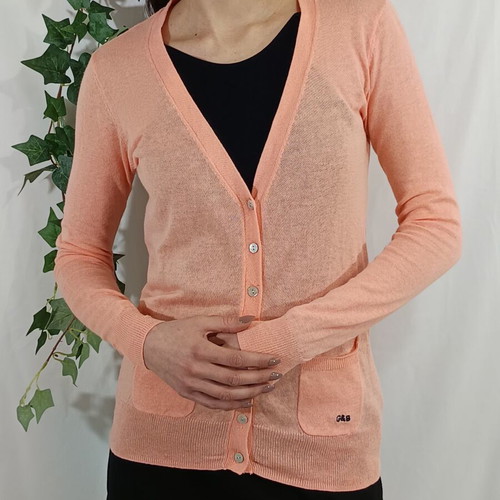 Gondola Blu knit salmon linen-cotton cardigan like new