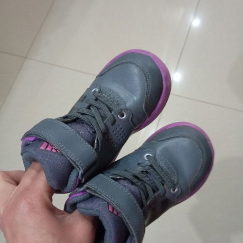 Adidas girls' boots size 23 like new, gray purple athletic