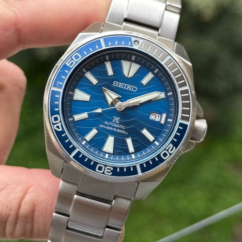 Seiko Prospex Diver's Samurai Save The Ocean automatic 44mm blue like new