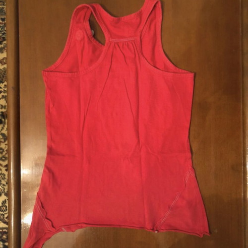 Energiers asymmetrical red girls' tank top, size 128 cm, age 8