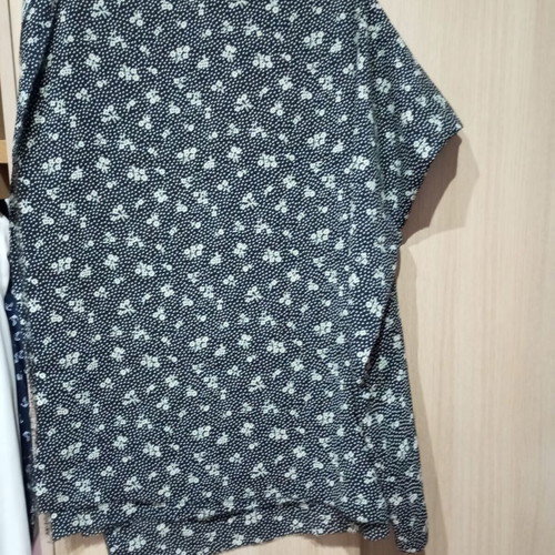 Fabric with black and white pattern, viscose, new, 205x150 cm
