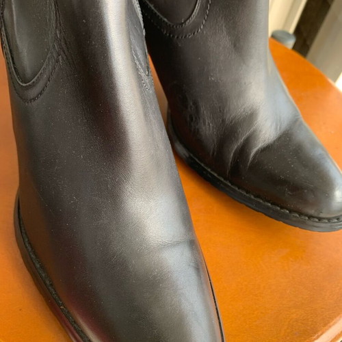 A.L.E. Black Leather Boots with Warm Fleece Lining Size 38 Like New