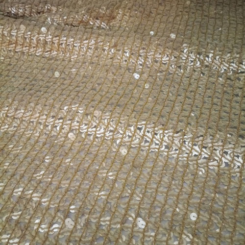 Stable fabric with gold sequins used