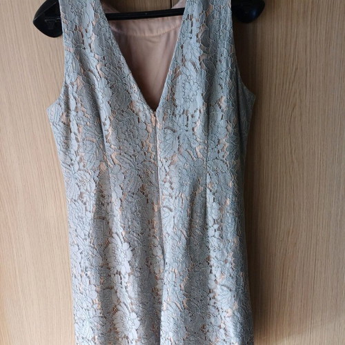 Dress like new, American size 12, gray and beige