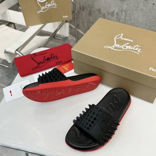 Christian Louboutin Ανδρικές Παντόφλες Νέες Μαύρο και Γκρι