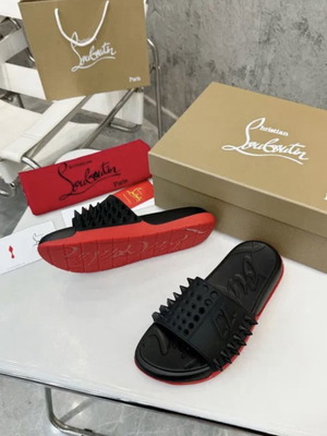 Christian Louboutin Ανδρικές Παντόφλες Νέες Μαύρο και Γκρι