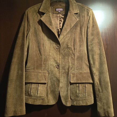 Leather women's jacket like new, brown, size XXL