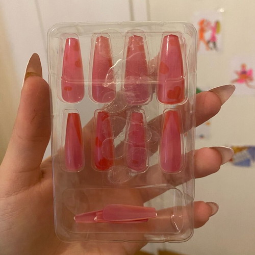 Set of fake nails with glue new