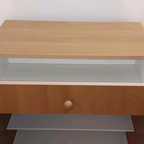 Shoe rack like new, brown with 5 adjustable shelves and drawer