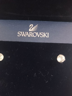 Swarovski Σετ Μενταγιόν και Σκουλαρίκια Καρφάκια Καινούργιο Λευκή Στρογγυλή Πέτρα