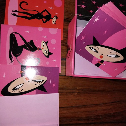 Box with vintage cards and envelopes 90s like new