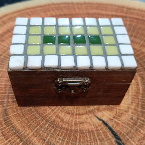 Jewelry box with handmade mosaic, new, multicolored