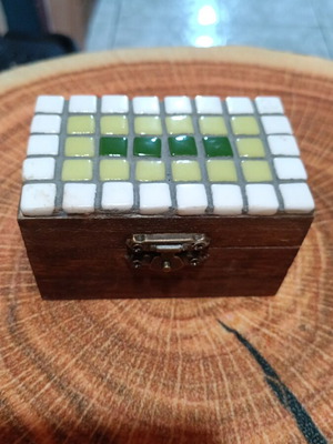 Jewelry box with handmade mosaic, new, multicolored