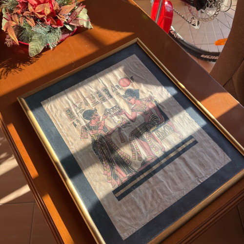 Egyptian papyrus in frame like new