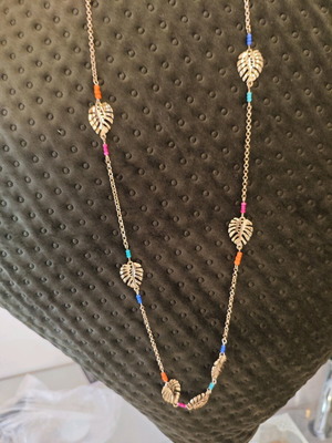 Long necklace used, gold-plated