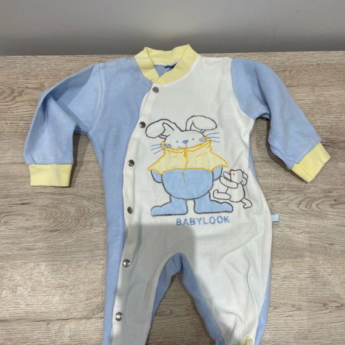 0-3 months Velour romper for baby boy