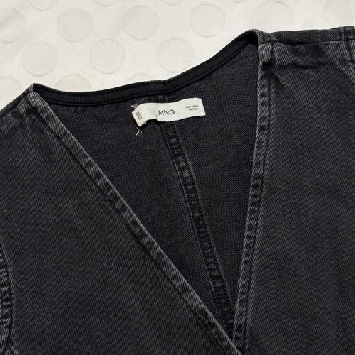 Mango denim vest black, size L, like new
