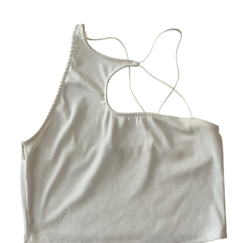 Bershka asymmetrical summer top size M like new, white