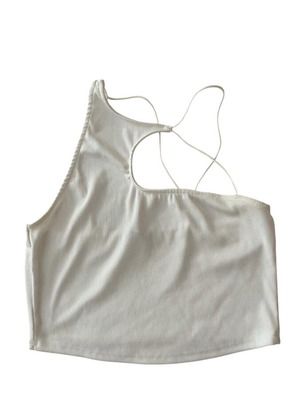 Bershka asymmetrical summer top size M like new, white