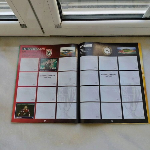European League 2011-2012 sticker album used with 46/468 stickers