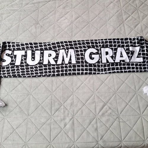 Sturm Graz fan scarf like new, black and white