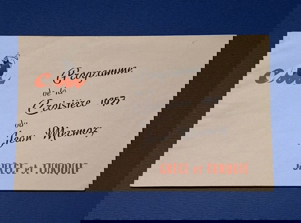 Πρόγραμμα Κρουαζιέρας 1957 – Jean Mermoz – Ελλάδα & Τουρκία Cie de Navigation Paquet (CMM) Σπάνιο