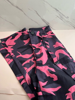 Shein Παντελόνι Cargo XS Καινούργιο Ροζ Μαύρο Παρδαλό