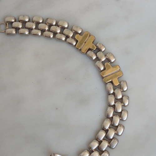 925 silver and 585 gold bracelet, 18 cm, 32 g, Follei Folli
