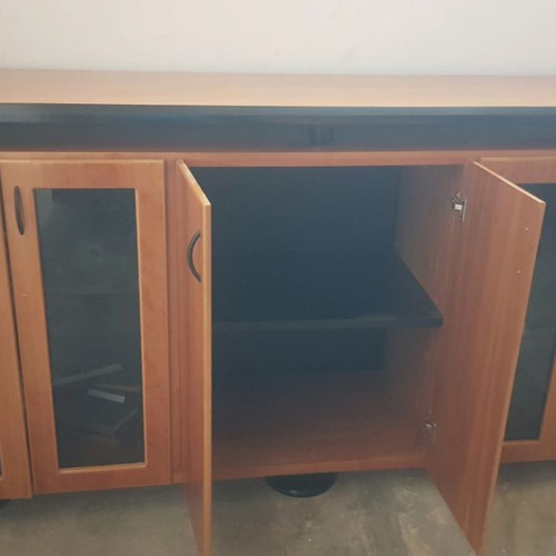 Executive desk set used, solid cherry wood