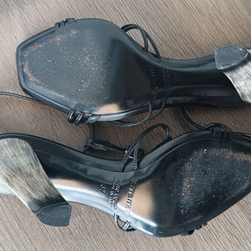 Gianna Meliani Black Leather Sandals Vero Cuoio size 37 like new