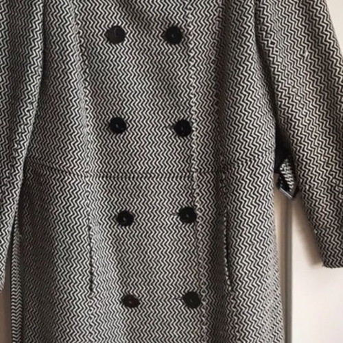 Lucifair women's coat used, 50% wool, black-white, XXL 44 16