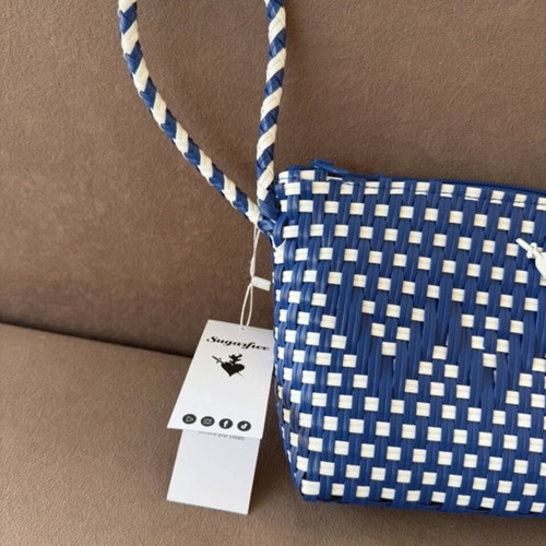 SugarFree handbag new, white and blue