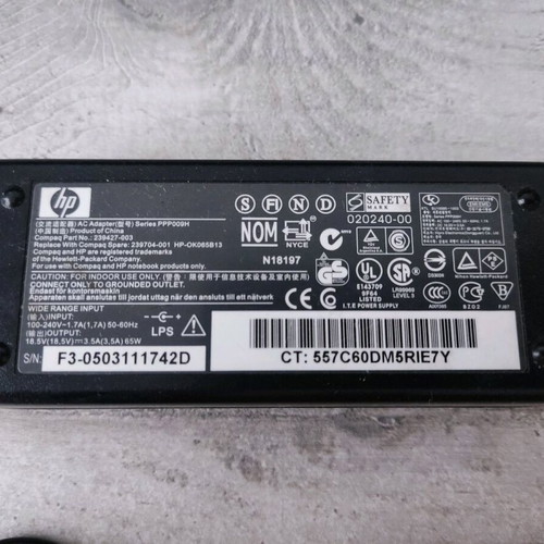 HP laptop charger used