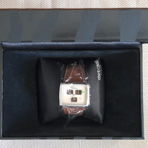 Roberto Cavalli wristwatch women's new with brown leather strap