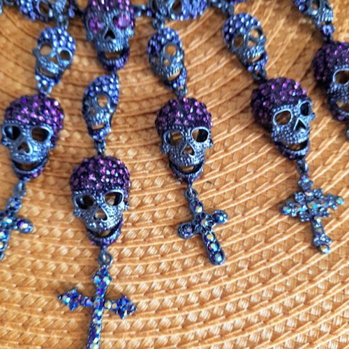 Earrings and necklace set with thousands of zircons like new