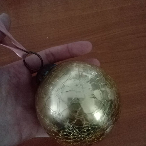 Christmas ball crackle gold, heavy, new