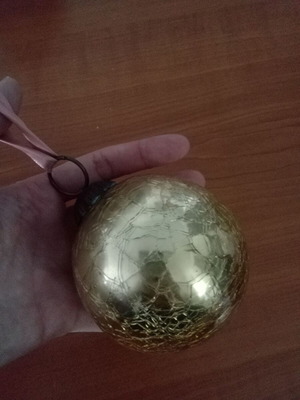 Christmas ball crackle gold, heavy, new